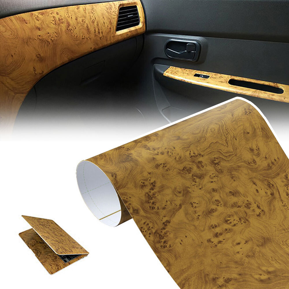 Matte Glossy Wood Grain Textured Vinyl Wrap Sticker Car Home Interior Decor DIY