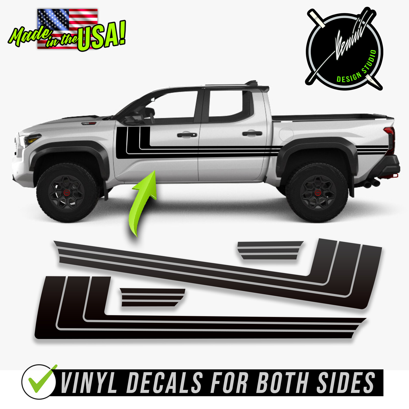 Side Hockey Retro Racing Stripes 1 Fits 2024 and up Toyota Tacoma 4-Runner TRD