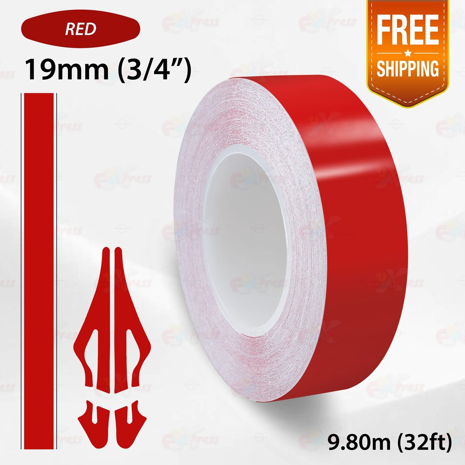 RED 3/4″ 19mm Roll PIN STRIPE Car Model Bike Streamline TAPE Decal Vinyl Sticker