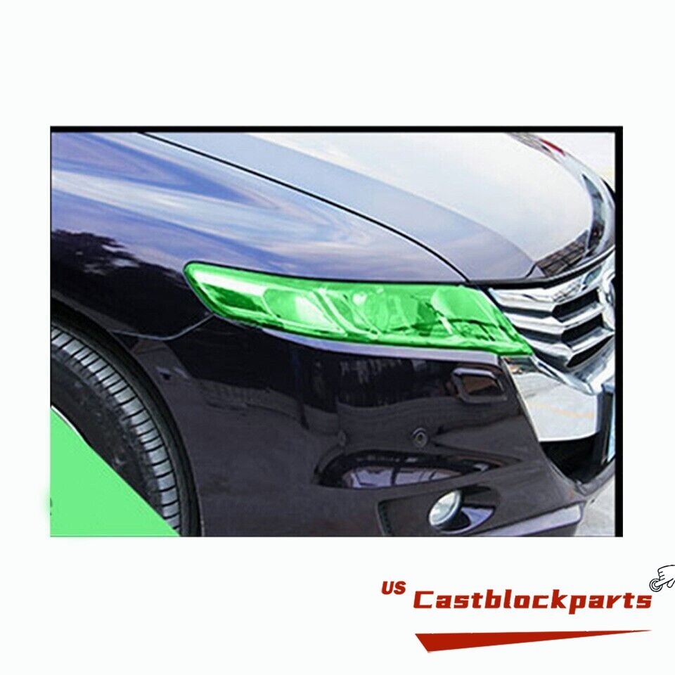 For Headlight Taillamp Transparent Green Clear Len Vinyl Wrap Film 12”x78”