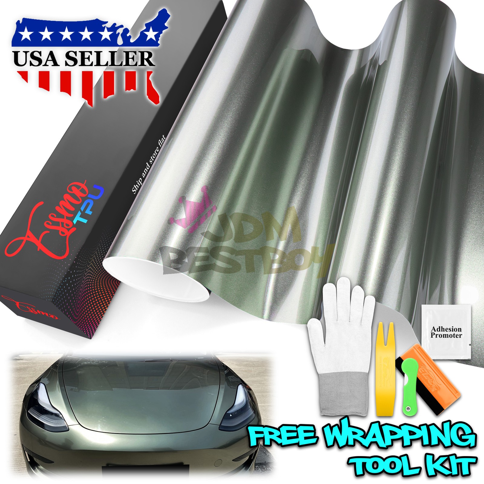 Gloss Metallic Millennium Jade PPF TPU Paint Protection Film Dry Wet Vinyl Wrap
