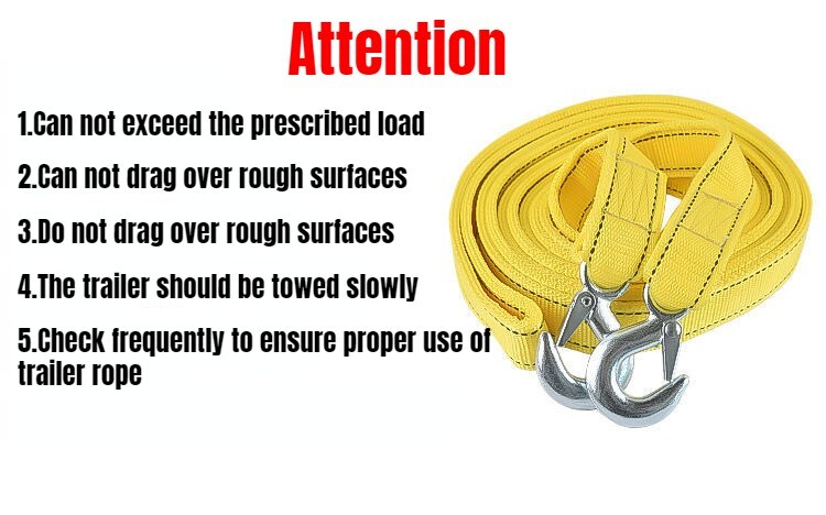 Vehicle Rescue Trailer Strap Tow Rope Off-road Universal Car Strap 3 Layers 5M