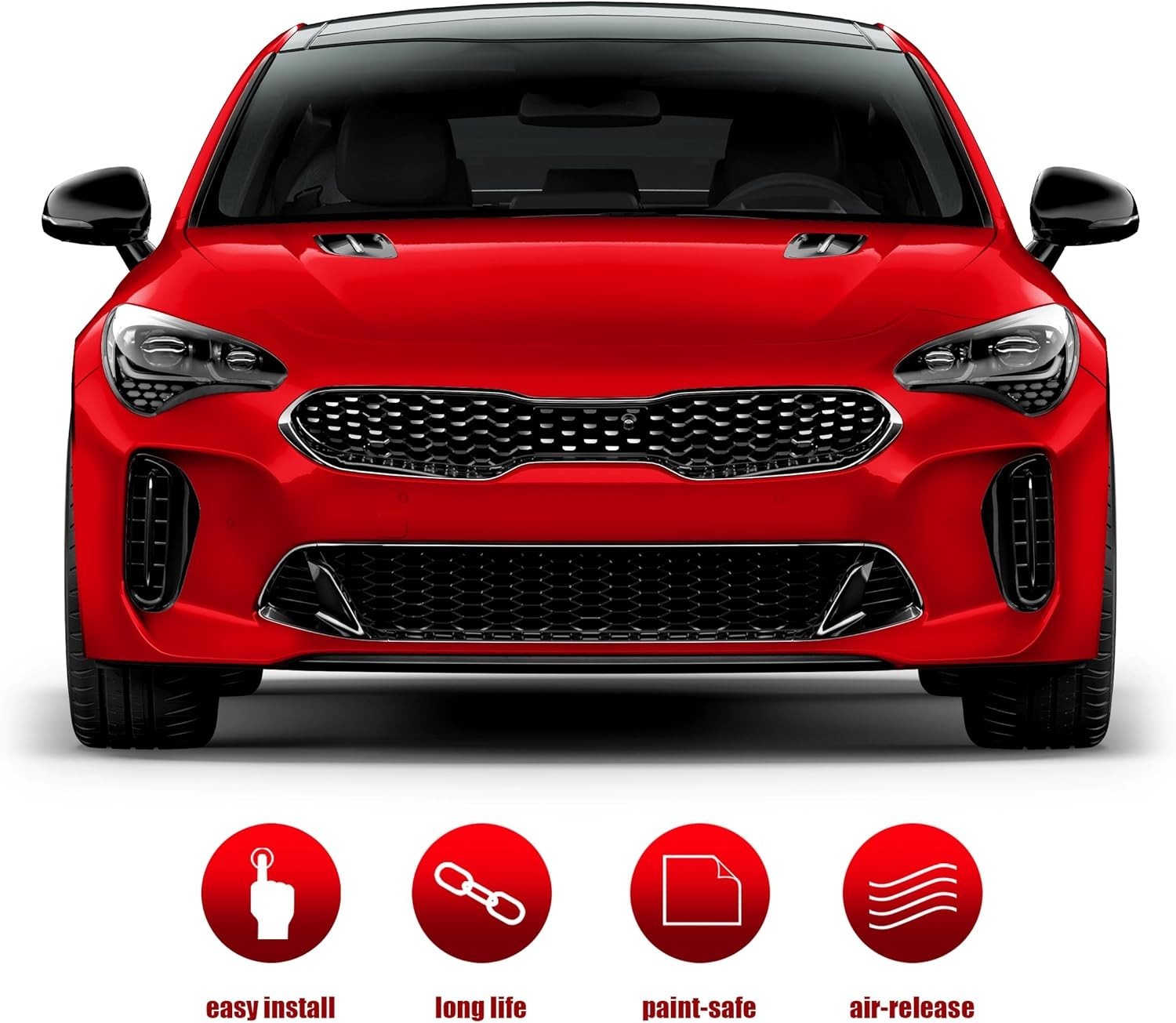 Stretchable Gloss Red Vinyl Wrap 1ft x 5ft – Flawless Finish for Any Vehicle