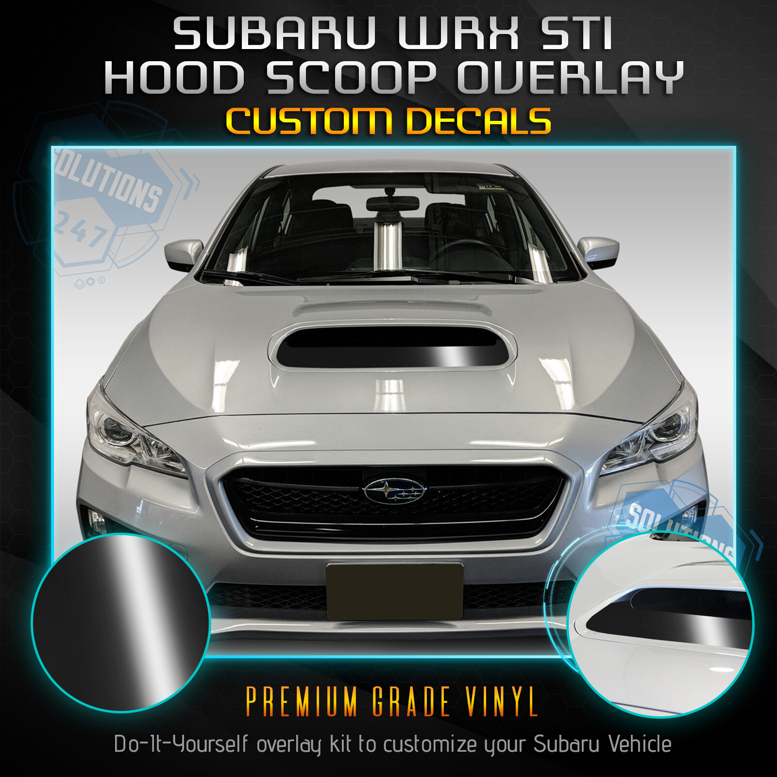 For 2015-2020 Subaru WRX / STi Hood Scoop Vinyl Insert Decal – Glossy Matte
