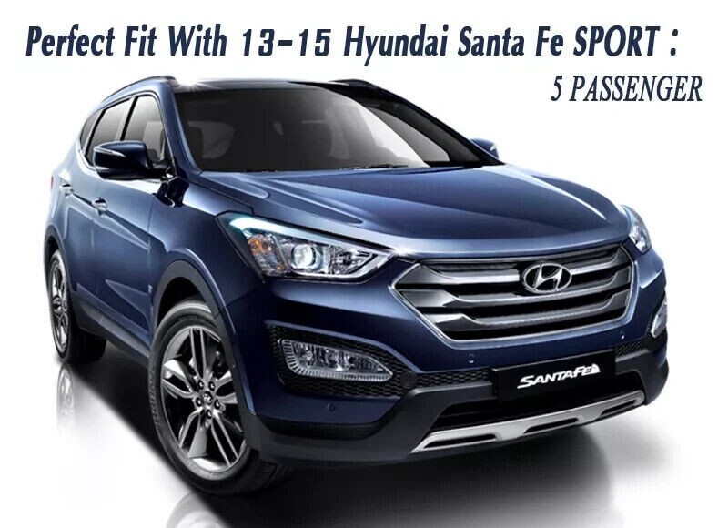 Rear Left Right C Pillar Carbon Black Sticker For 13 17 Hyundai Santa Fe DM