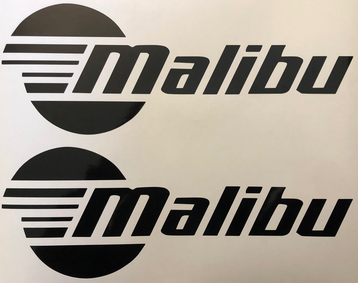 Malibu Boat 36” Replacement Black Decals Vinyl High Quality Stickers – Set Of 2