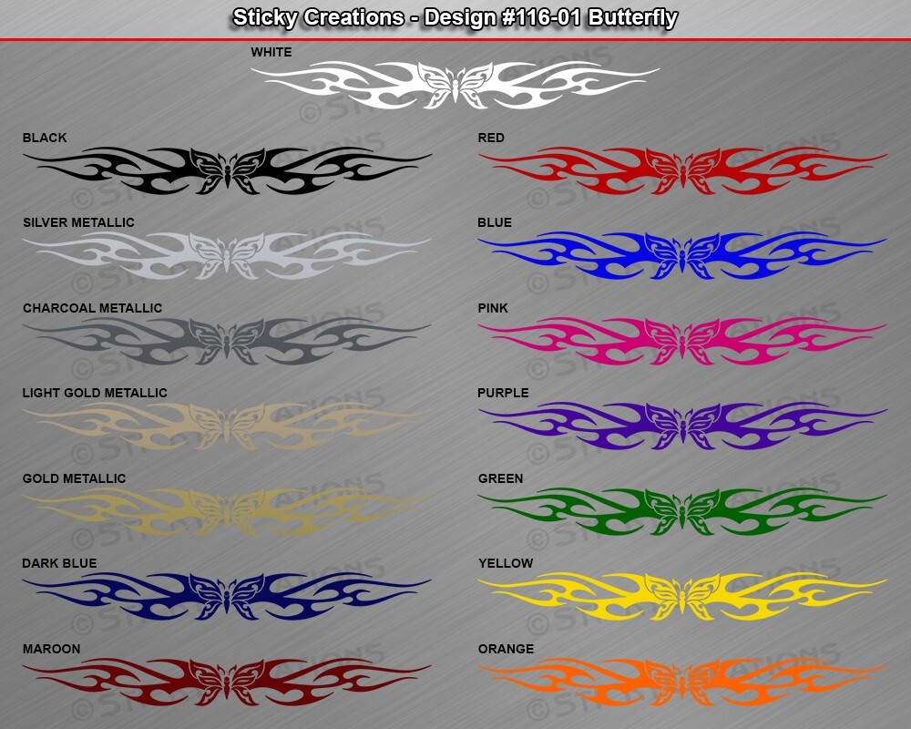 116-01 BUTTERFLY Windshield Decal Window Sticker Vinyl Graphic Butterfly Design
