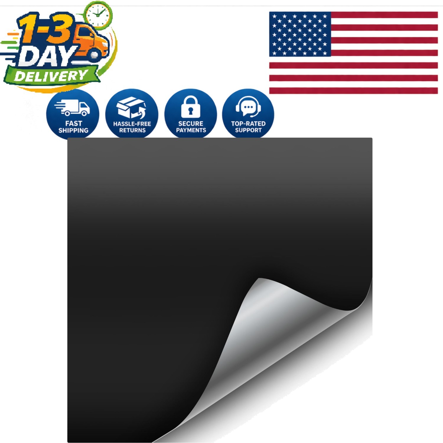 1ft x 5ft Matte Black Vinyl Decal Film – Easy Application for Cars and More