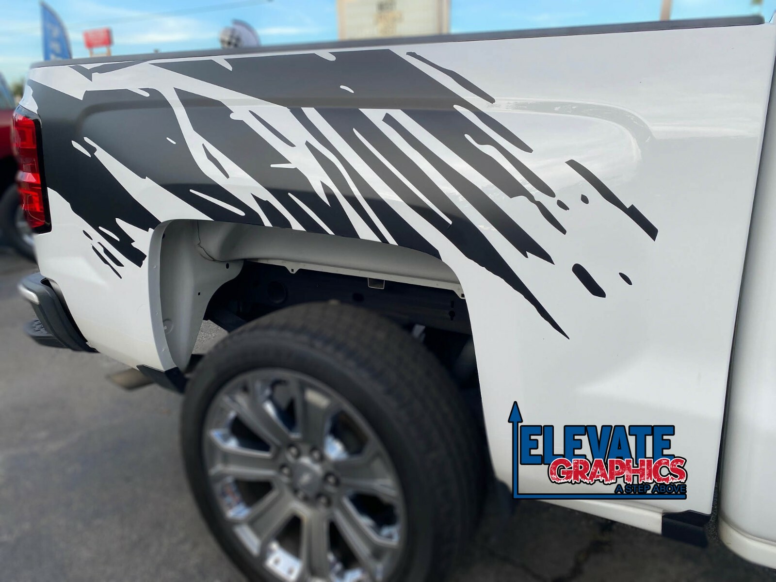 2007-2018 For Chevy Silverado Stripes Splatter Side Decal Vinyl Graphics Sticker