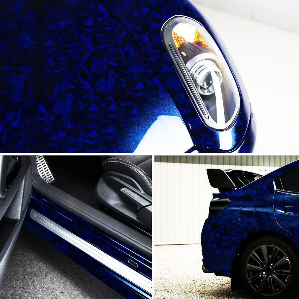 20x152cm Gloss Forged Carbon Fiber Car Vinyl Wrap Air Release Sticker Film Trims