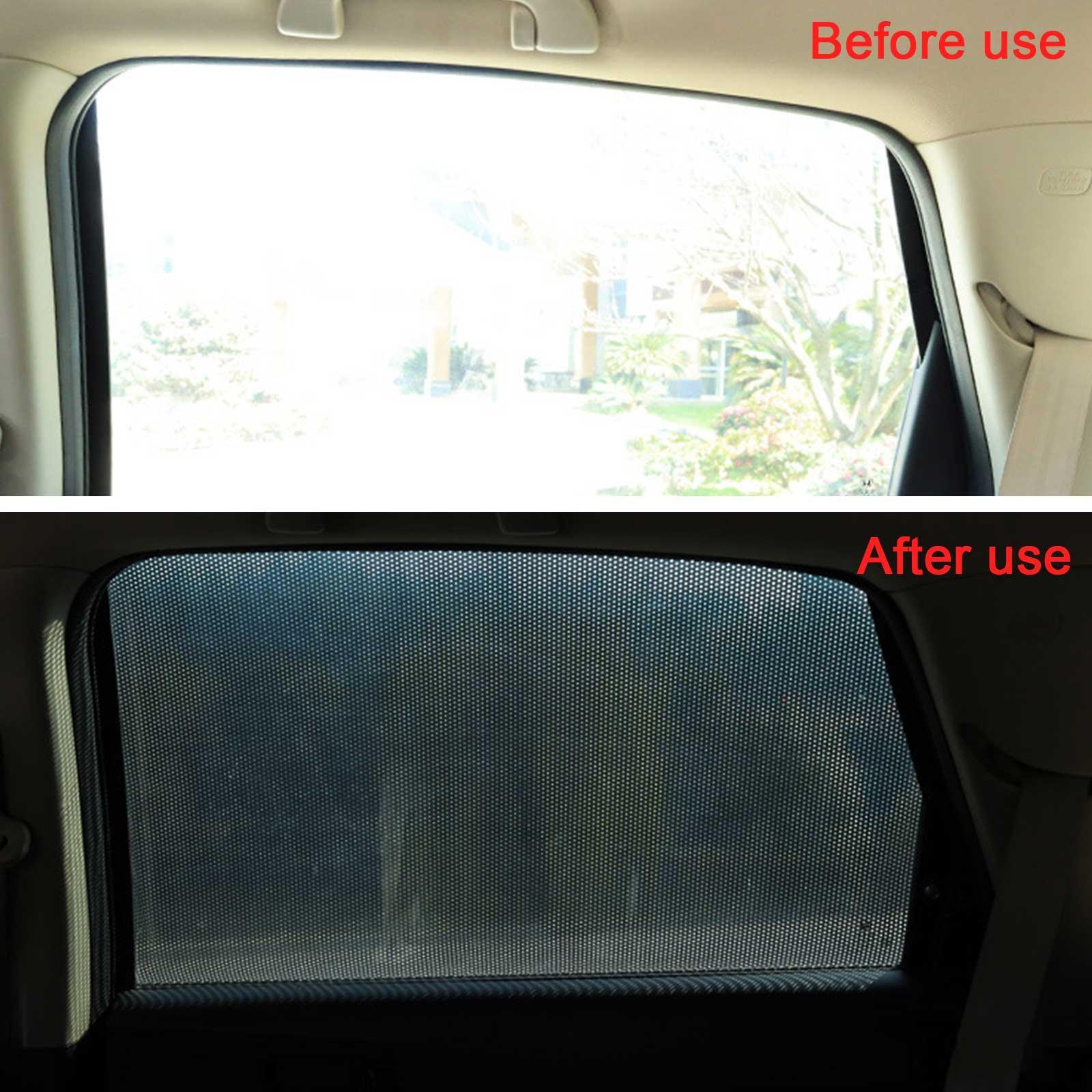 2pcs Car Side Window Mesh Film Net Sun Shade Static Sticker UV Protector