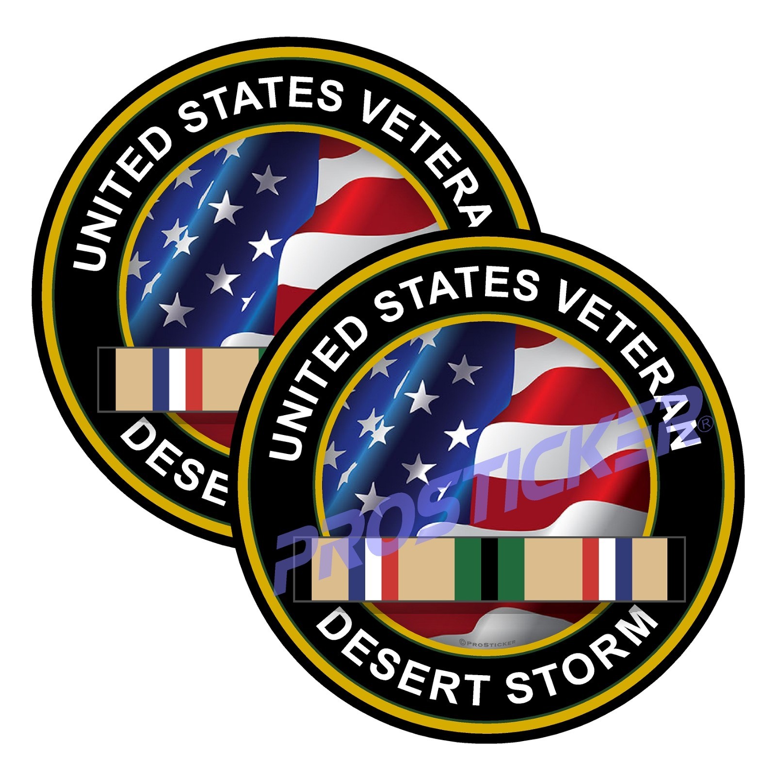 United States Veteran Desert Storm Decal (One) 3″ 2 Pack ProSticker 1130 2PK