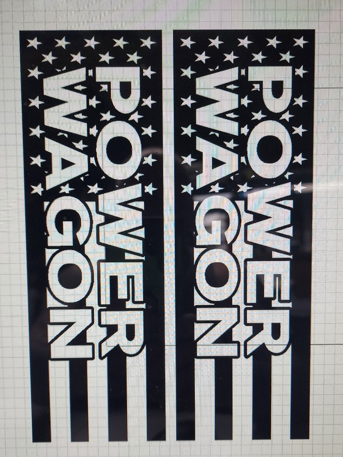 Bedstripes Vinyl compatible with Dodge Ram Power Wagon TRUCK Flag both sides .