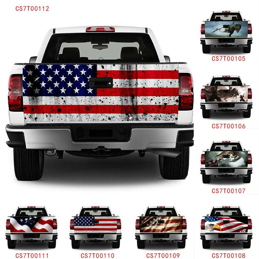 Hawk US Flag Tailgate Wrap 3M Vinyl Car Trunk Graphic Decal Sticker LAMINATED