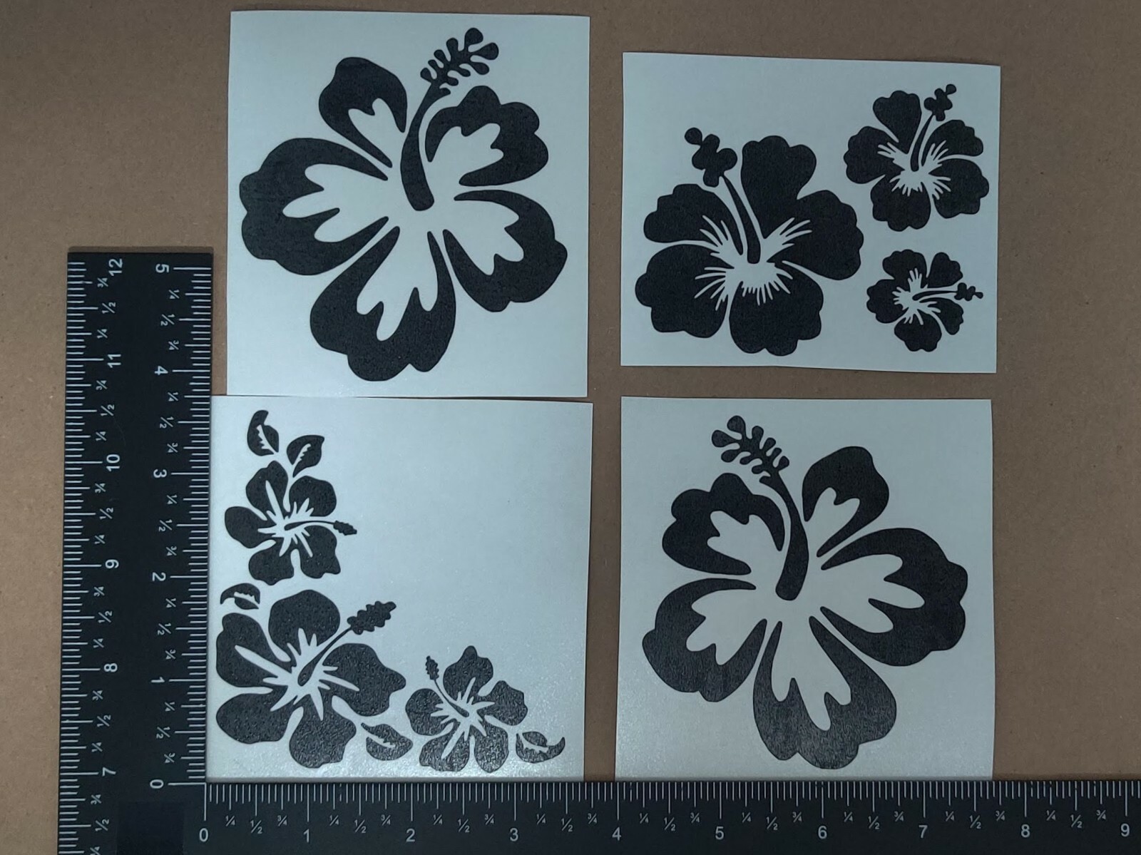 Hibiscus Hawaiian Flower Decals 4 Pack