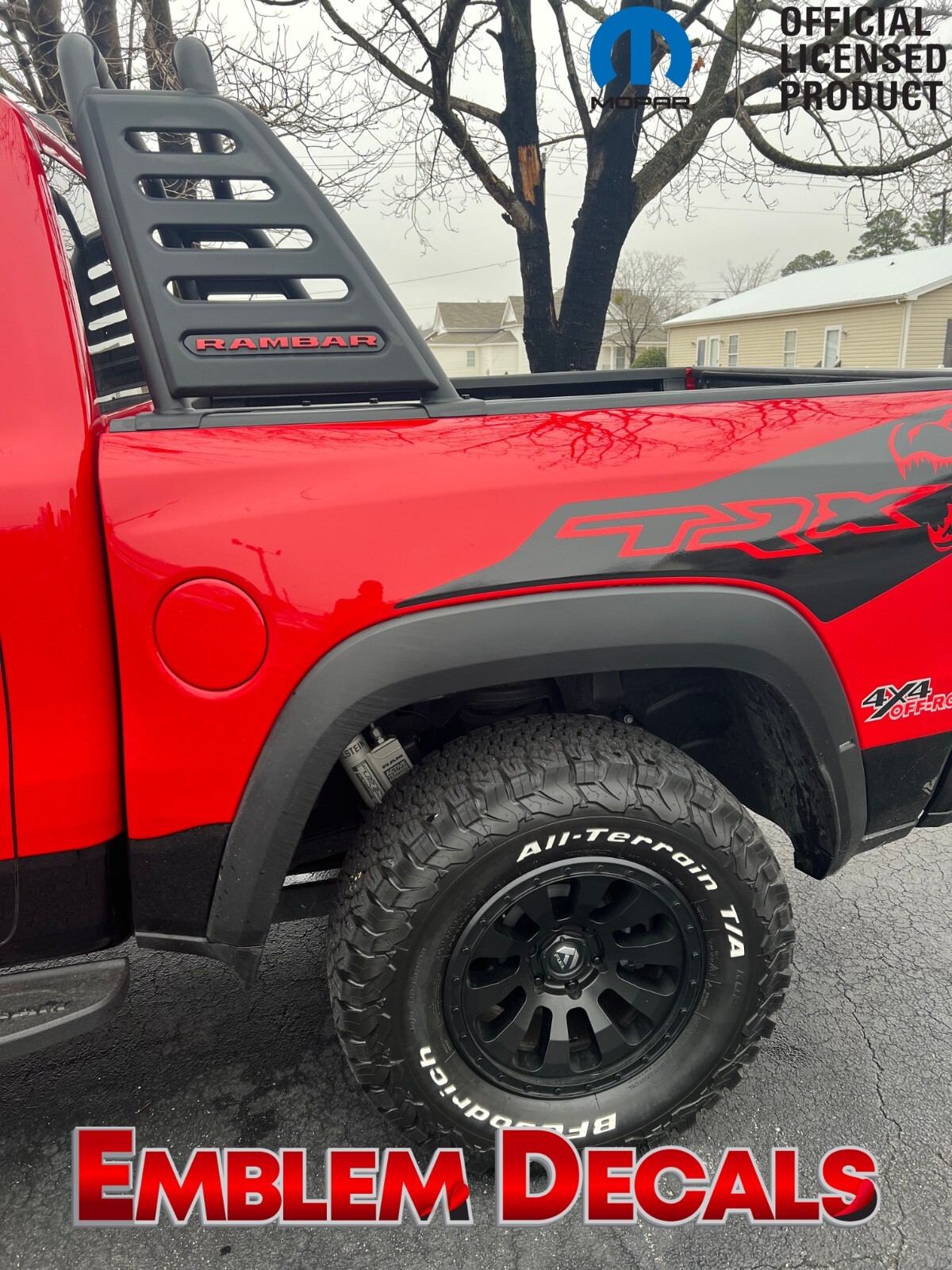 Ram 1500 TRX RAMBAR Emblem Overlay Decal 2021 2022 2023 2024