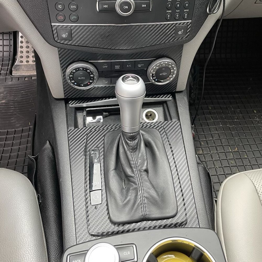 For Benz C Class 2007-10 W204 3D Carbon Fiber Pattern Interior DIY Trim Decals