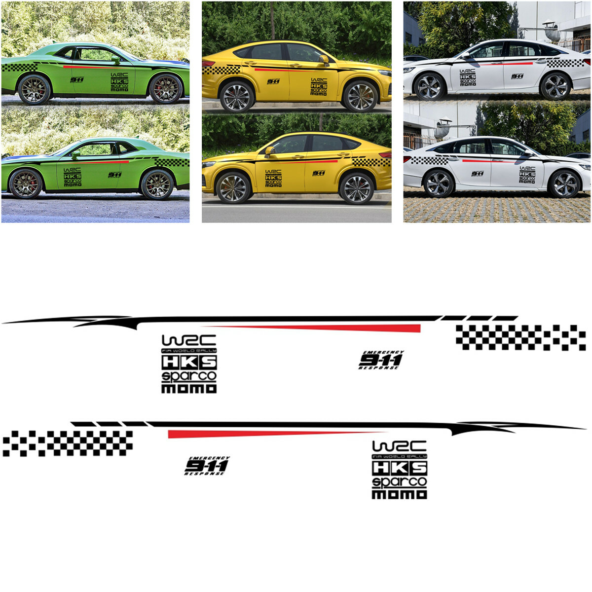 Universal Sports Auto Graphics Sticker Side Body Vinyl Decal Trim For Car SUV