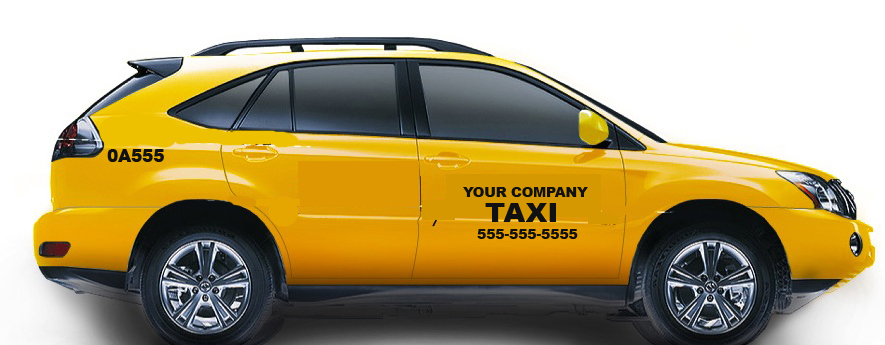FGD Taxi Cab 4- Piece Customized Vinyl Decal Set
