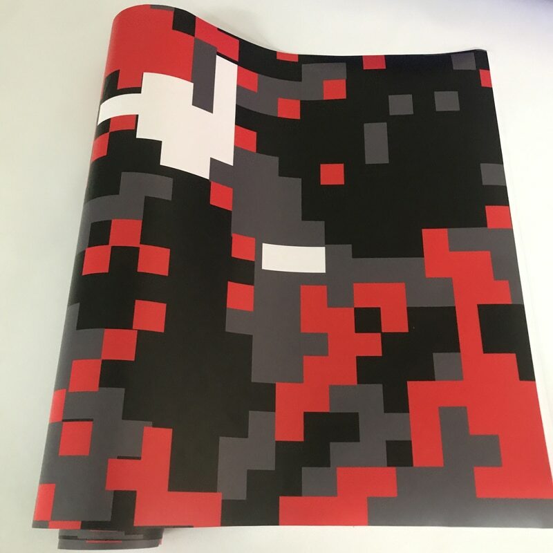 Vinyl Car Wrap Decal Sticker Matte Roll Black Red Gray White Camo Textured Style