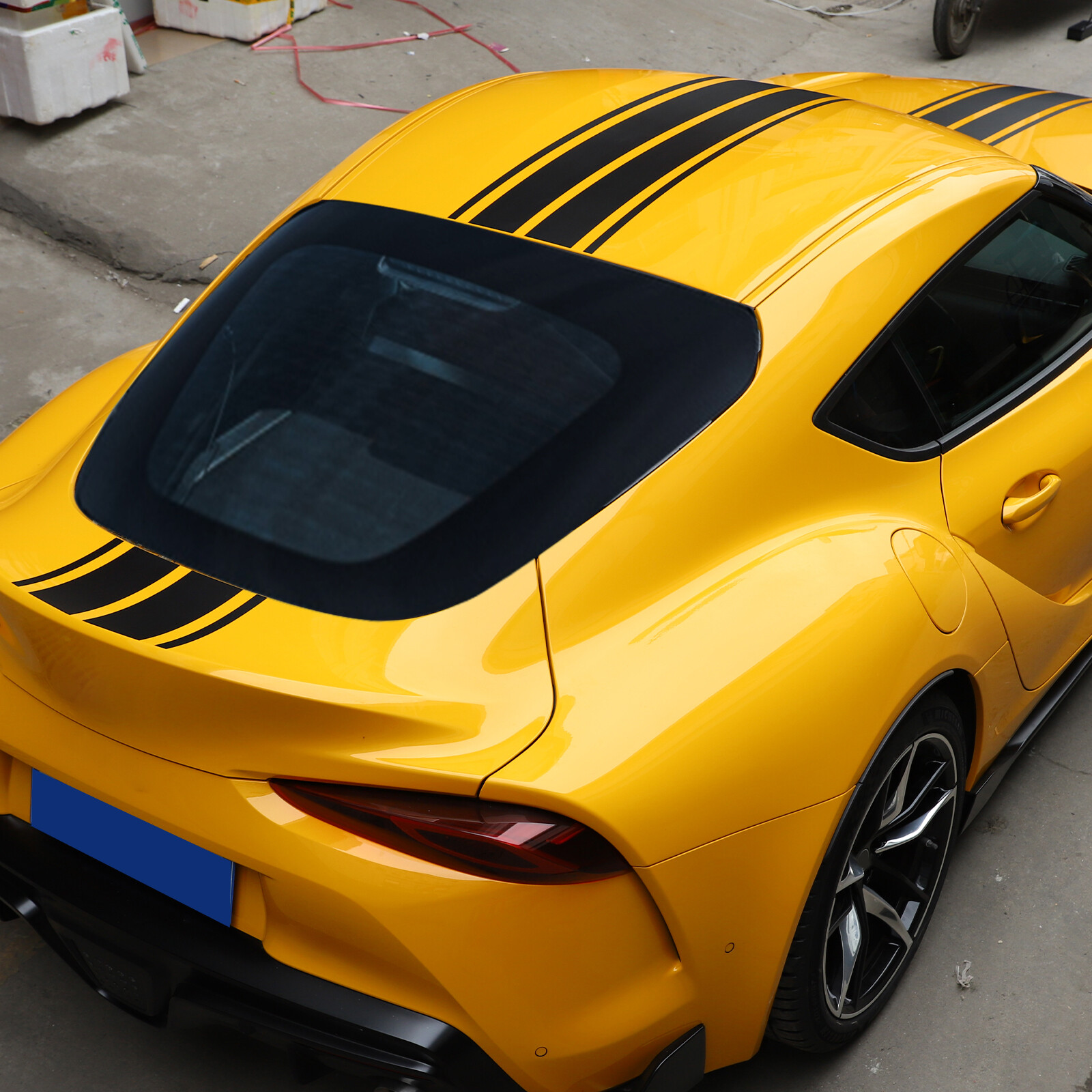 Rally Racing Stripes Hood Roof Trunk Vinyl Decal Fit For Toyota Supra 2019-2022