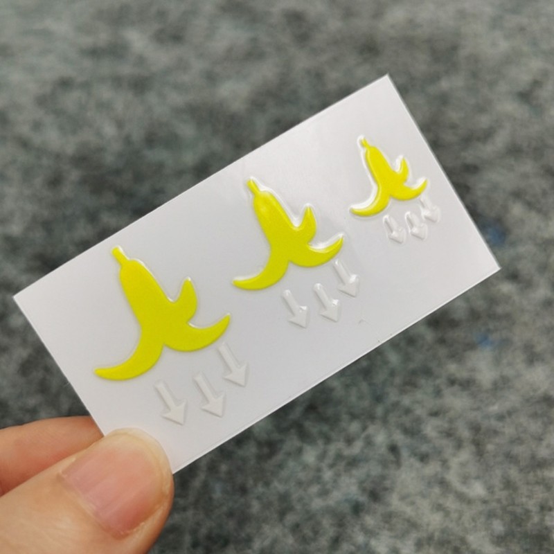 None Fading Weather Resistant Automotive Interior Stickers Yellow Button Decals
