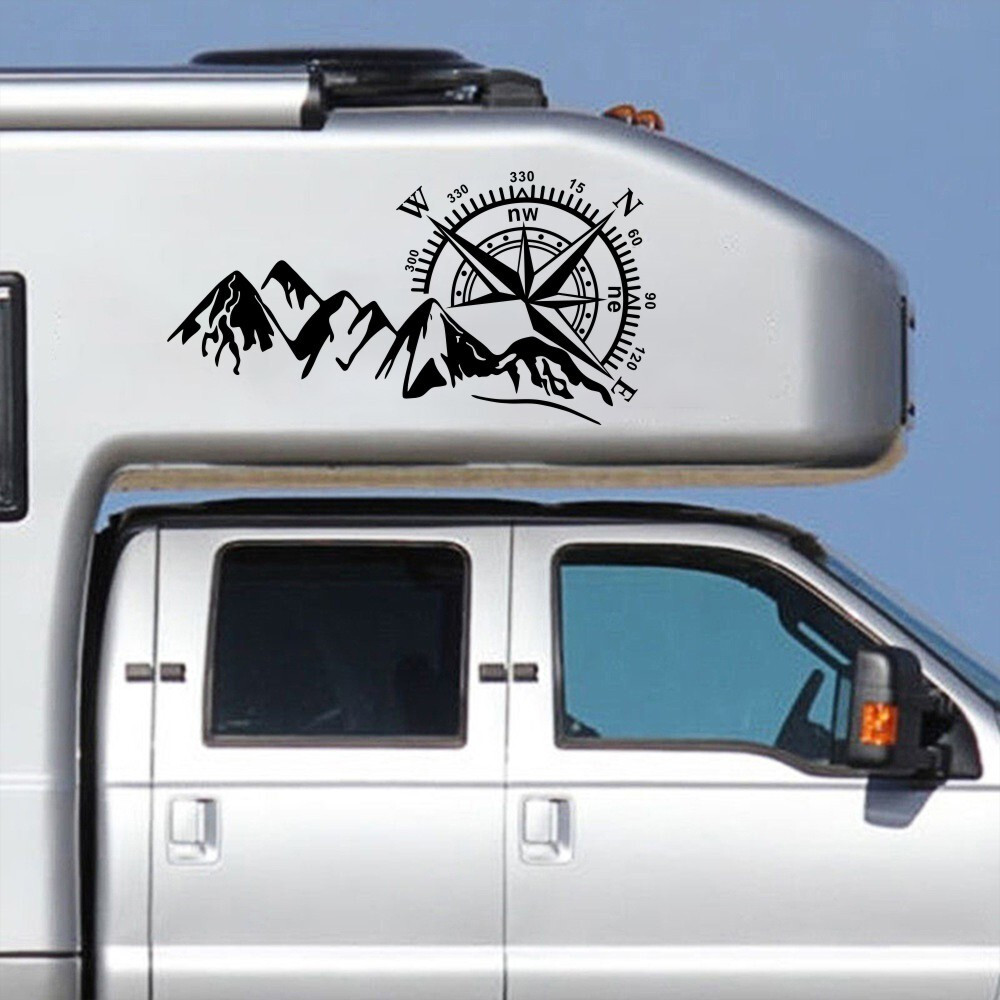 3D Car Sticker Compass Navigation Mountain Graphics Vinyl Decal Fit Off Road 4X4