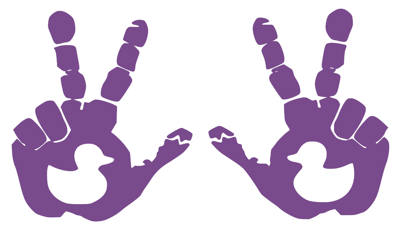 Set of Duck Hand Wave Peace Wave Decals for Jeep Side Mirrors- Left & Right