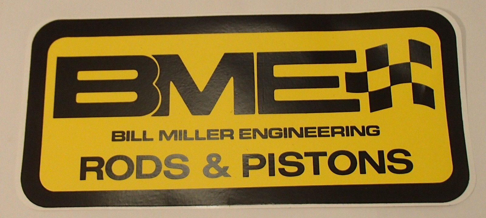 Bill Miller Engineering Yellow/Black Auto Racing Sticker/Decal 4.25″ x 9.5″
