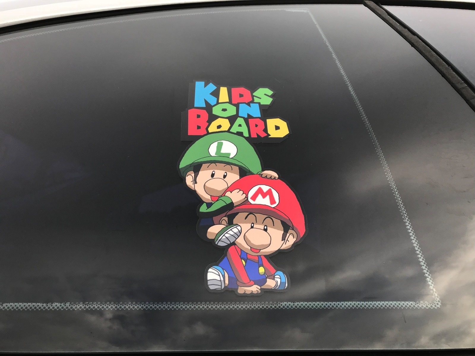 Super Mario Kids On Board Bumper Sticker Decal Sticker Super Mario and Luigi
