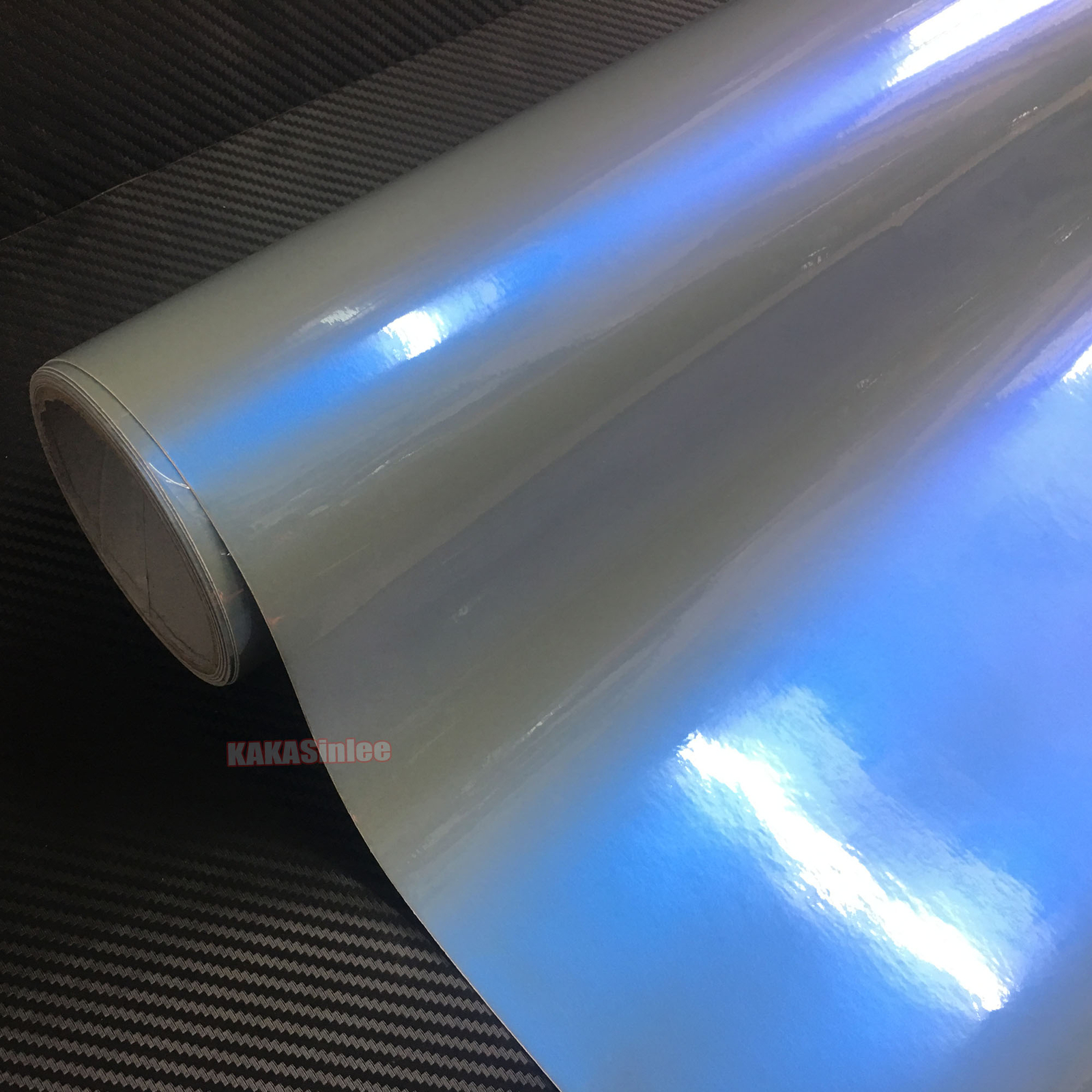 50FT X 5FT Car Wrap Grey Blue Chameleon Pearl Metallic Chrome Vinyl Sticker US