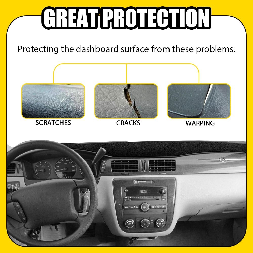 Dashboard Pad Cover Mat Fit 2006-2013 Chevrolet Impala Sun Protection Black 1-5X