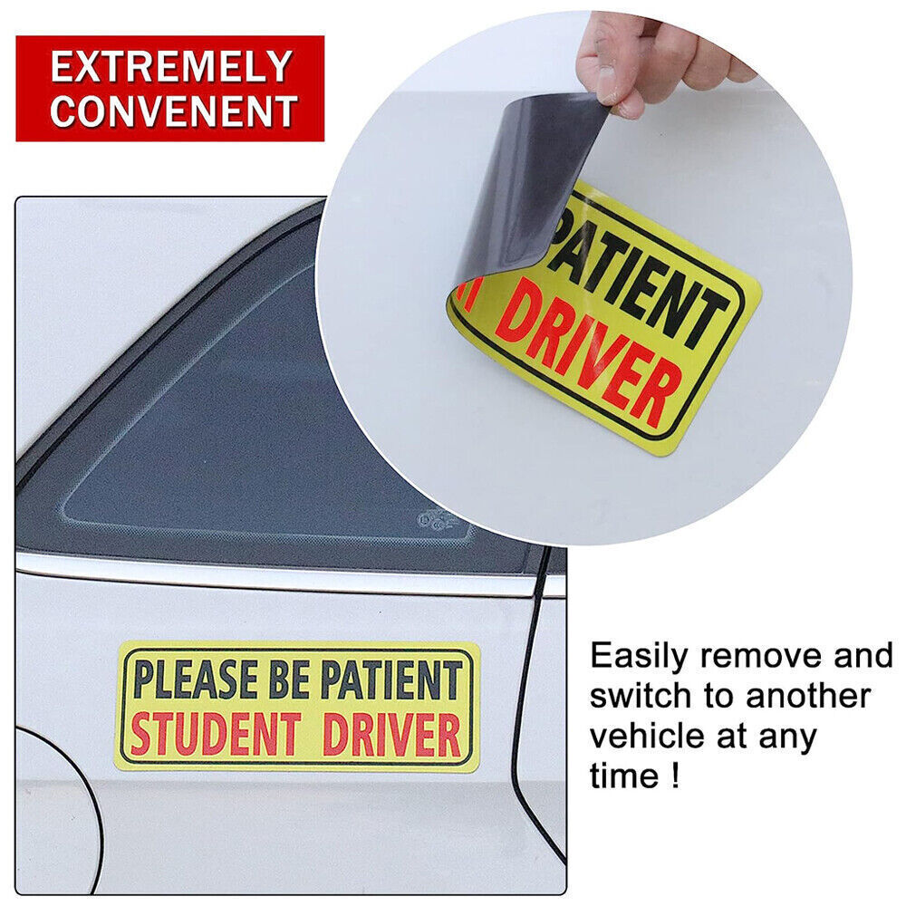 3 Pcs Student Driver Magnet Car Signs Please Be Patient Car Bumper Sticker Decal