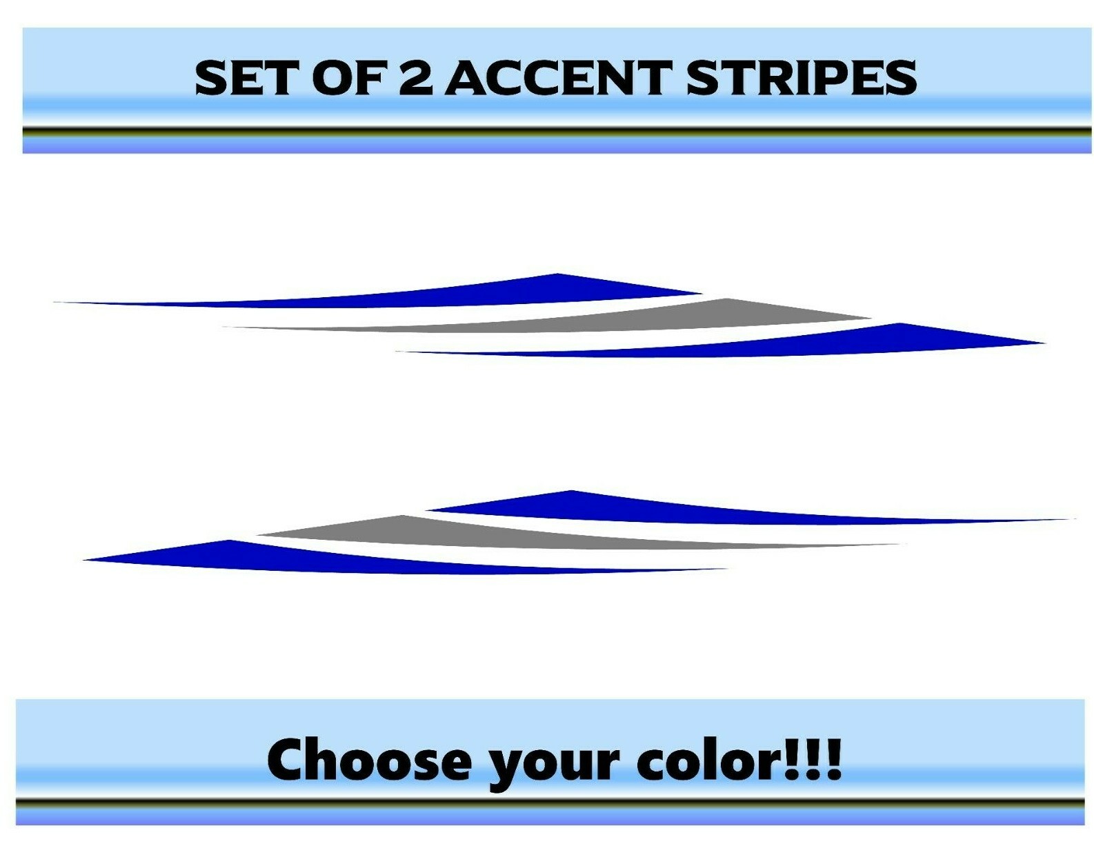 (2) RV Car Truck Pontoon Boat Trailer Side Accent Decals Graphics Stripes ST42