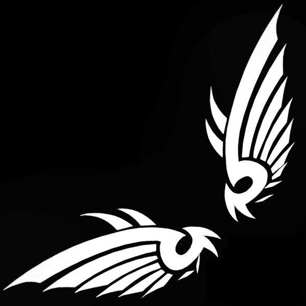 CAR MOTORCYCLE DECORATION DECALS STICKER SILVER WING STICKER