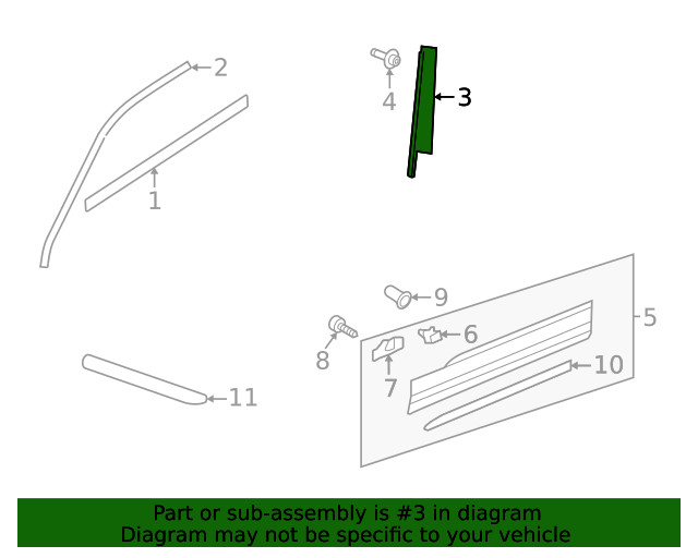 Genuine Volkswagen Door Applique 5NN-837-902-B-041