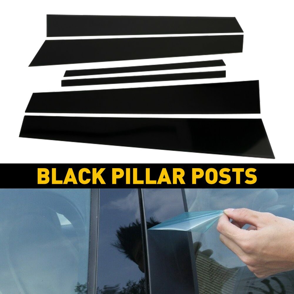 6/12x Black Pillar Posts for Honda Accord 13-17 Window Door Trim Cover Kit USA D