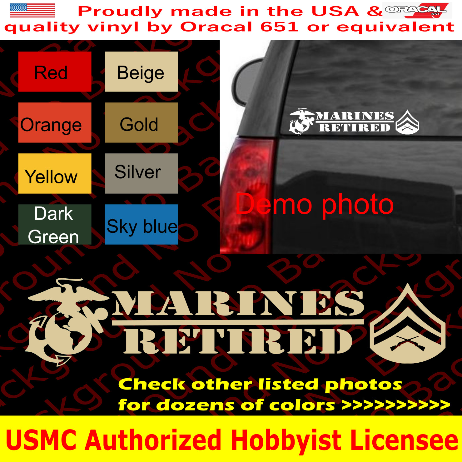 USMC EGA E4 CPL Corporal RETIRED Marines Vinyl Die Cut Decals Stickers Fi AY095R