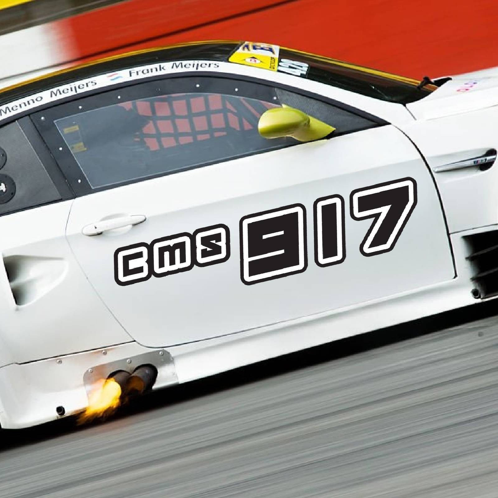 Custom Car Racing Number Class Sticker Glossy x2 8,10-16 inch – Bold White Style