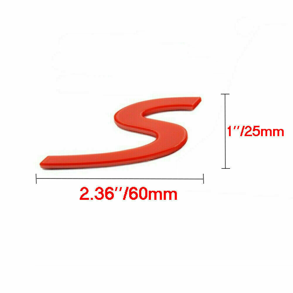 1x S Letter Rear Trunk Badge Emblem Sticker For Porsche Cayenne Panamera 718 911