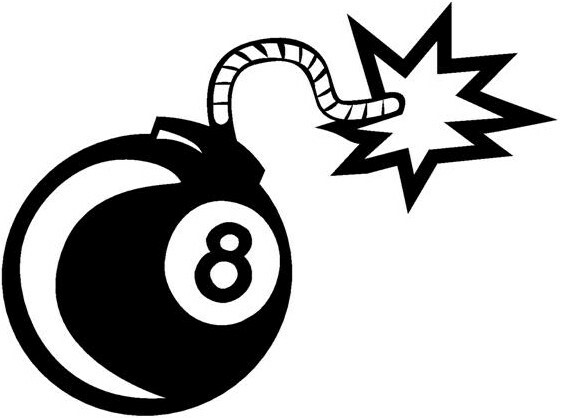 8 Ball Pool Players bomb die cut Vinyl car decal sticker