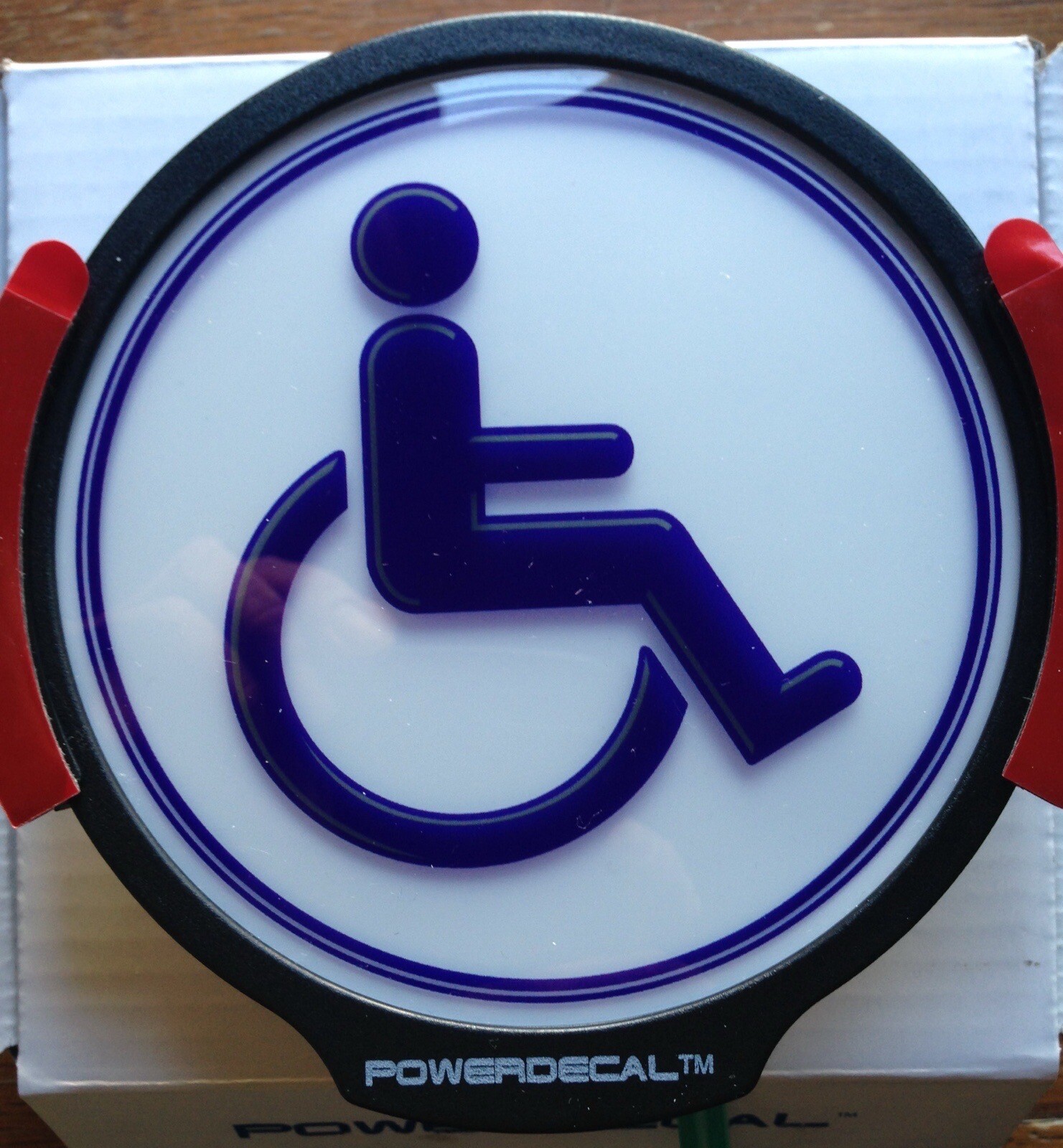 Handicap(White)Light Up Decal Powerdecal Backlit LED Motion Sensing Auto Decal
