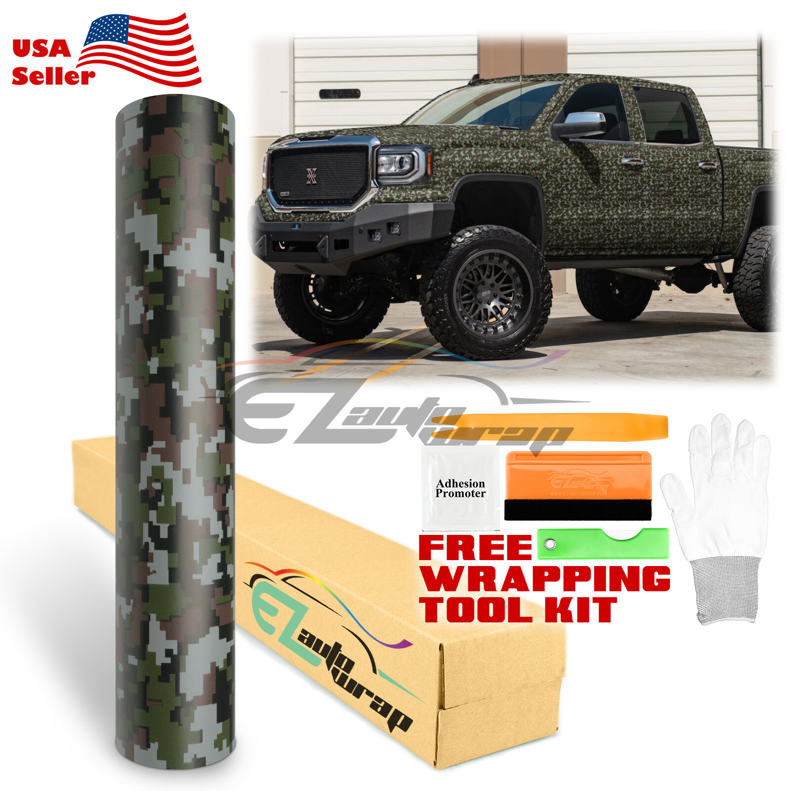 Camouflage Digital Army Green Military Matte Vinyl Sticker Wrap Decal Sheet Film