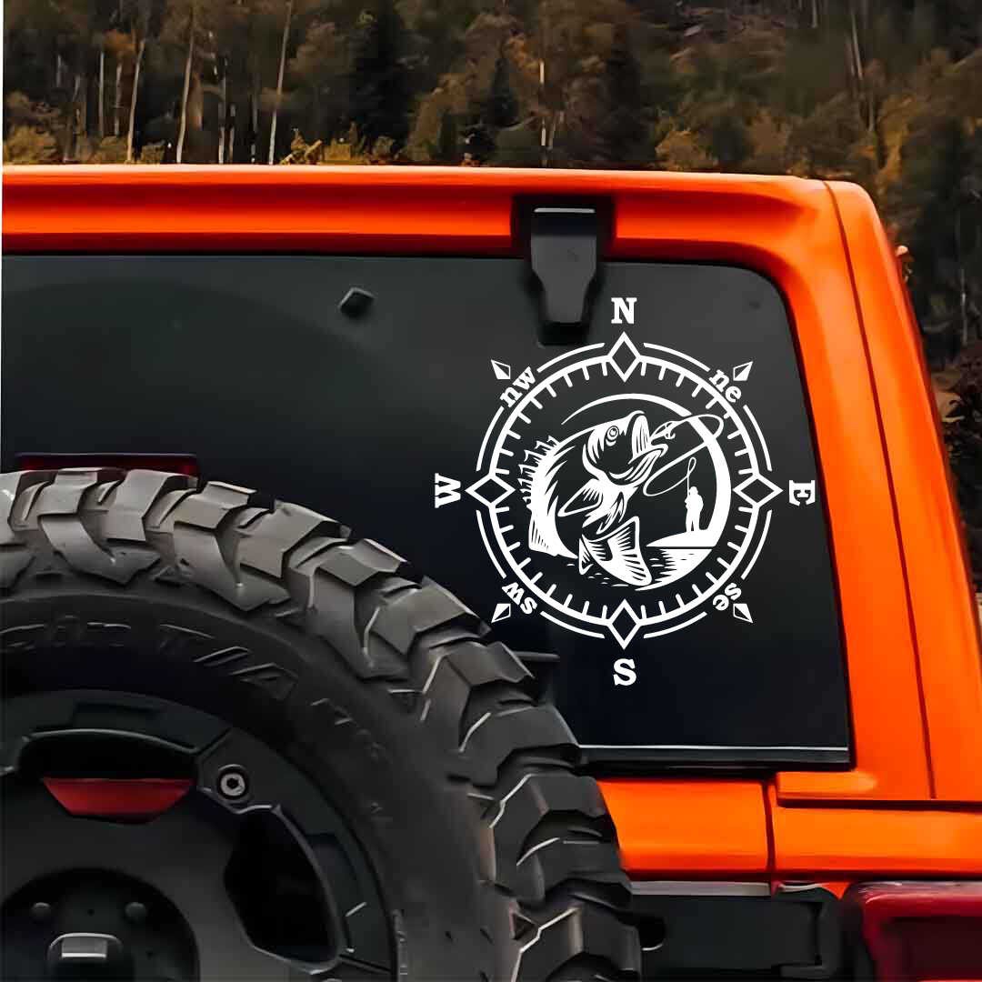 “Angler’s” Waterproof Sticker – Fade-Resistant Decal for Cars Trucks Door Window