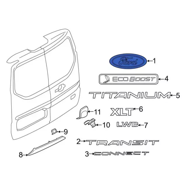 Genuine Ford Deck Lid Emblem F85Z-1542528-C