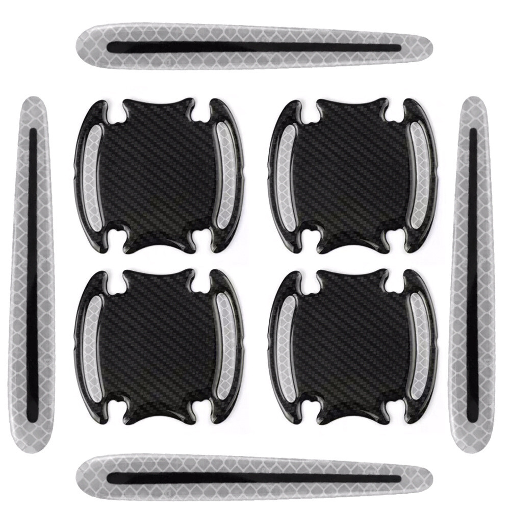 8 Pcs Reflective Car Door Handle Sticker Anti-scratch Guard Warn Decal Strip US