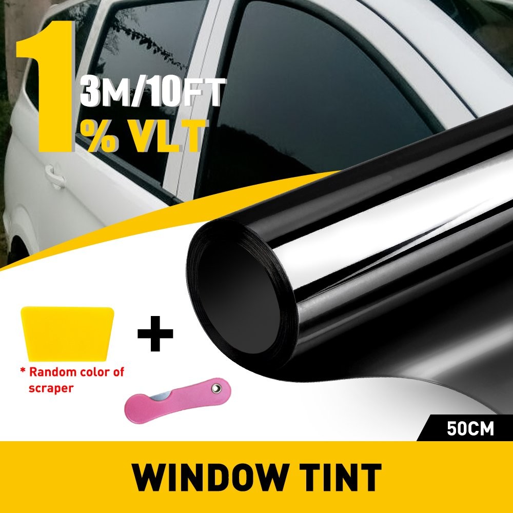 1-10PCS Window Tint Roll for Home Office Car Truck Auto – 1% Super Dark 20″x10ft