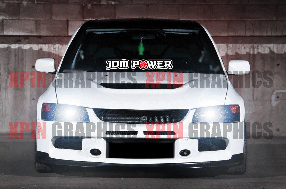 JDM Power Windshield Car Sticker Banner Japanese Decal Low Printed