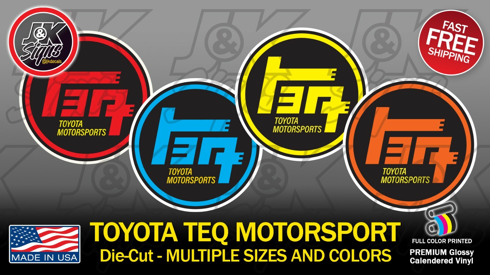 TEQ MOTORSPORT Sticker Decal Die-Cut VINTAGE 4×4 FITS on TOYOTA CAR OFF-ROAD