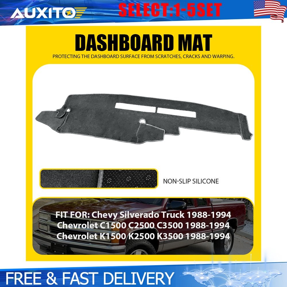 Dashboard Cover Dash Mat Gray Fit Chevrolet C1500 C2500 C3500 K1500 1988-94 1-5X